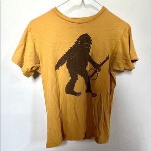 Asheville Boho Hippie Yellow Sasquatch Big Foot Shirt